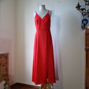 Fame + Partners Free People Long Red Wrap Dress